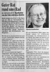 Guter Rat- Interview mit C. Dambacher zum Fahrradmarkt in Landwasser - BZ 6.5.2000