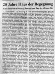 20 Jahre Haus der Begegnung - Badische Zeitung 2.12.1992