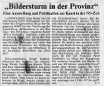 Bildersturm in der Provinz - Ausstellung von Walter Jacobi Badische Zeitung - 14.9.1988