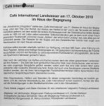 Cafe International in Landwasser- Stadtteil Nachrichten - Dezember 2010