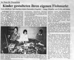 Kinder gestalten ihren eigenen Flohmarkt - 1. Kinderspielzeugmarkt Badische Zeitung 1987