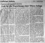 Lob für die Einrichtung einer Disco Anlage Badische Zeitung - 8.7.1986