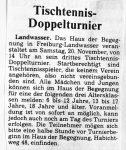 Tischtennis Doppelturnier Badische Zeitung 16.11.1982