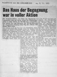 Das Haus der Begegnung war in voller Aktion - Lokalanzeiger 9.11.1972