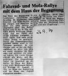 Fahrrad und Mofa Rallye mit dem HdB - Lokalanzeiger 26.9.1974